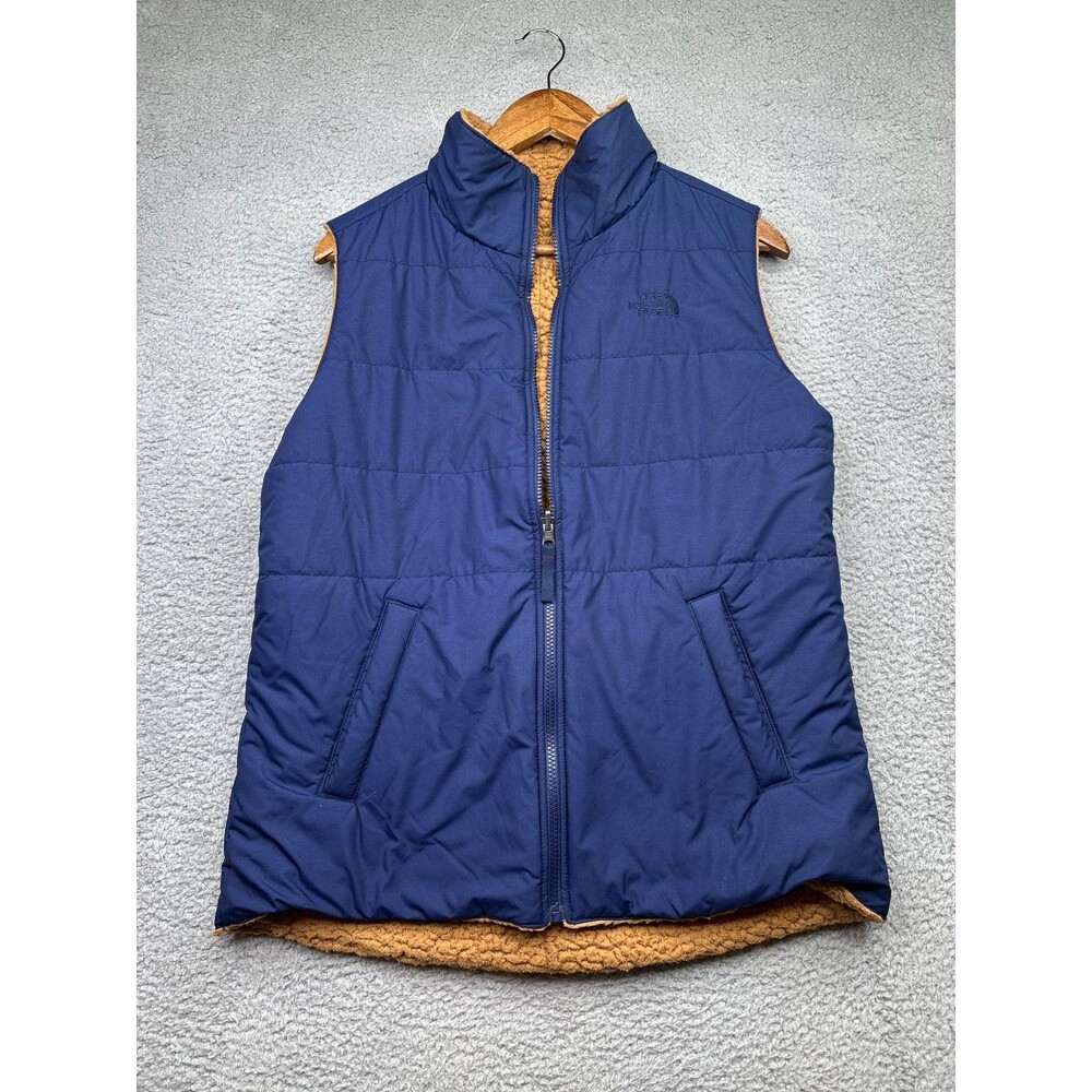 The North Face Sherpa reversible vest navy size medium